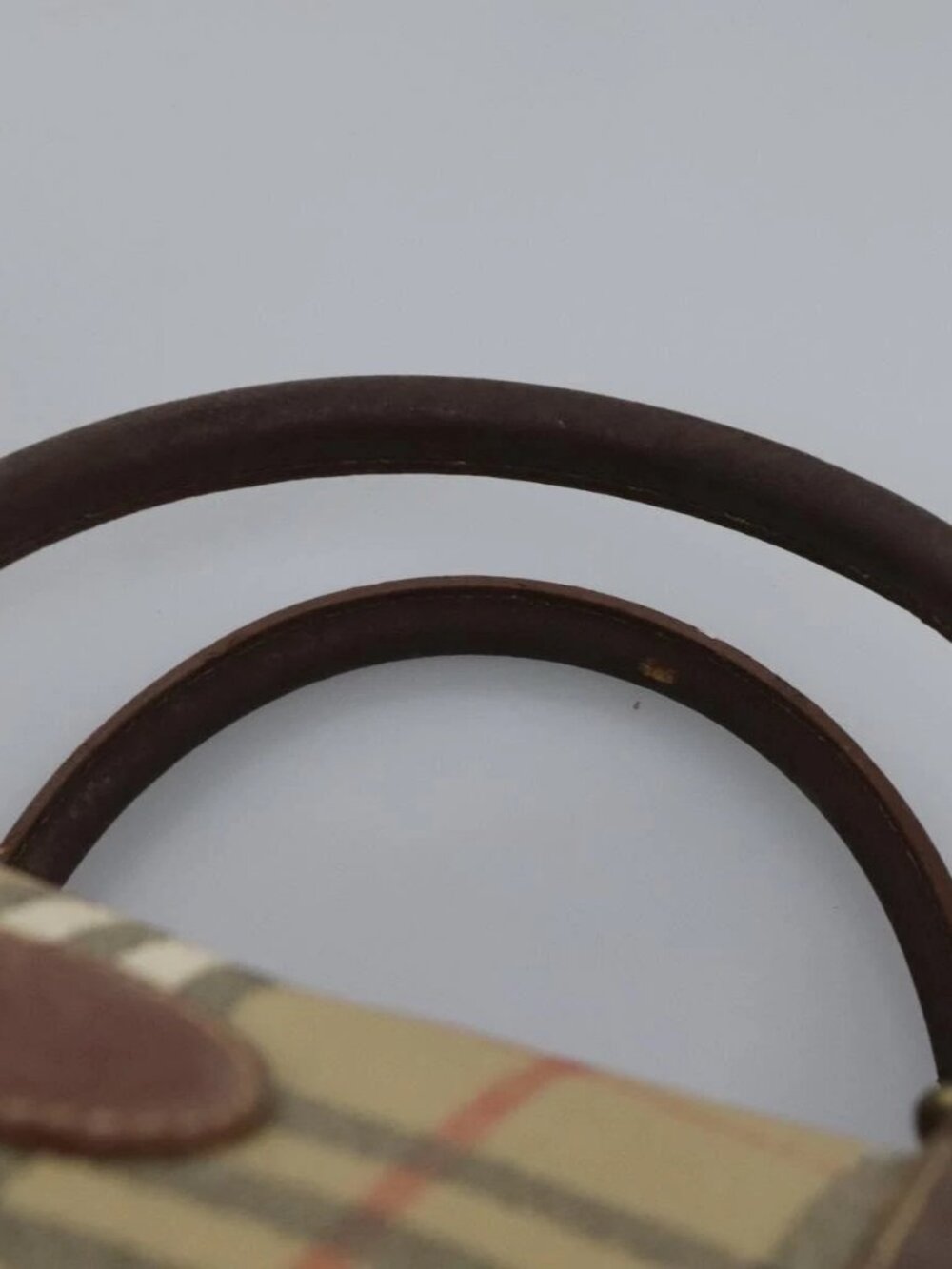 Burberrys Nova Check Boston Bag PVC 2way Beige Auth EC382 - Picture 9 of 16